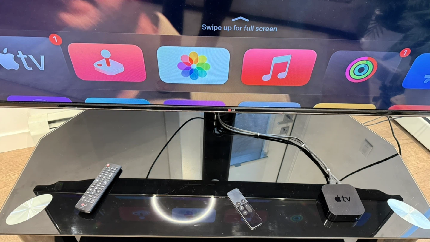 65” LG Smart TV + Modern Glass TV Stand + Apple TV Included - photo 5
