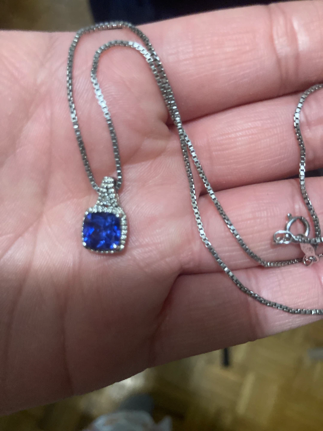Sterling Silver Blue Sapphire Necklace - photo 3