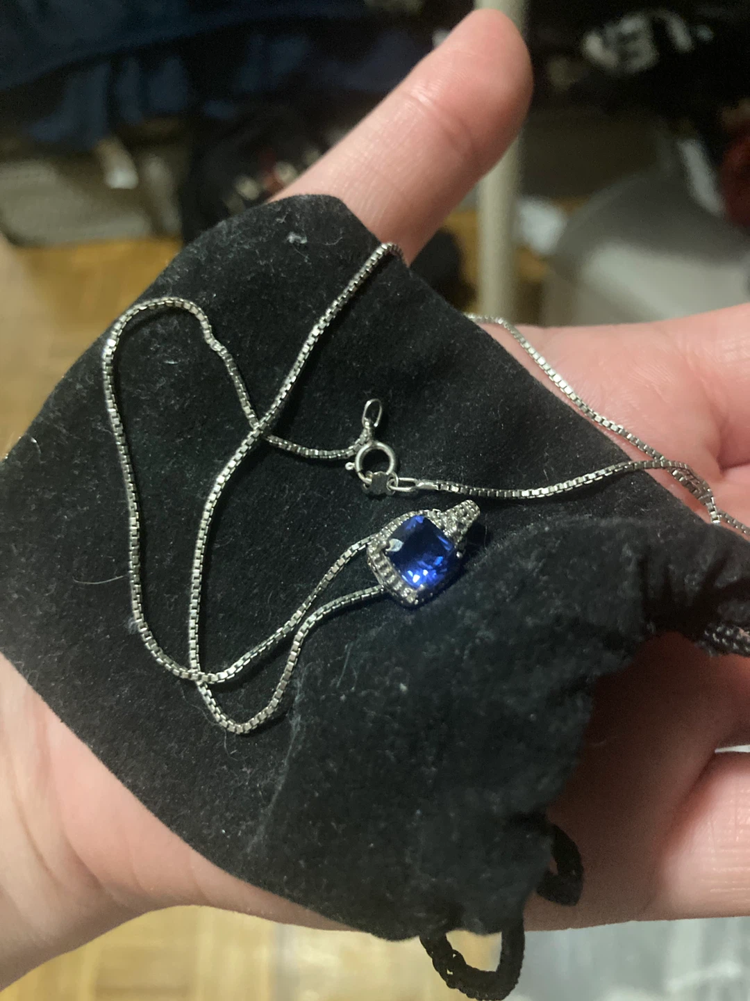 Sterling Silver Blue Sapphire Necklace - photo 2