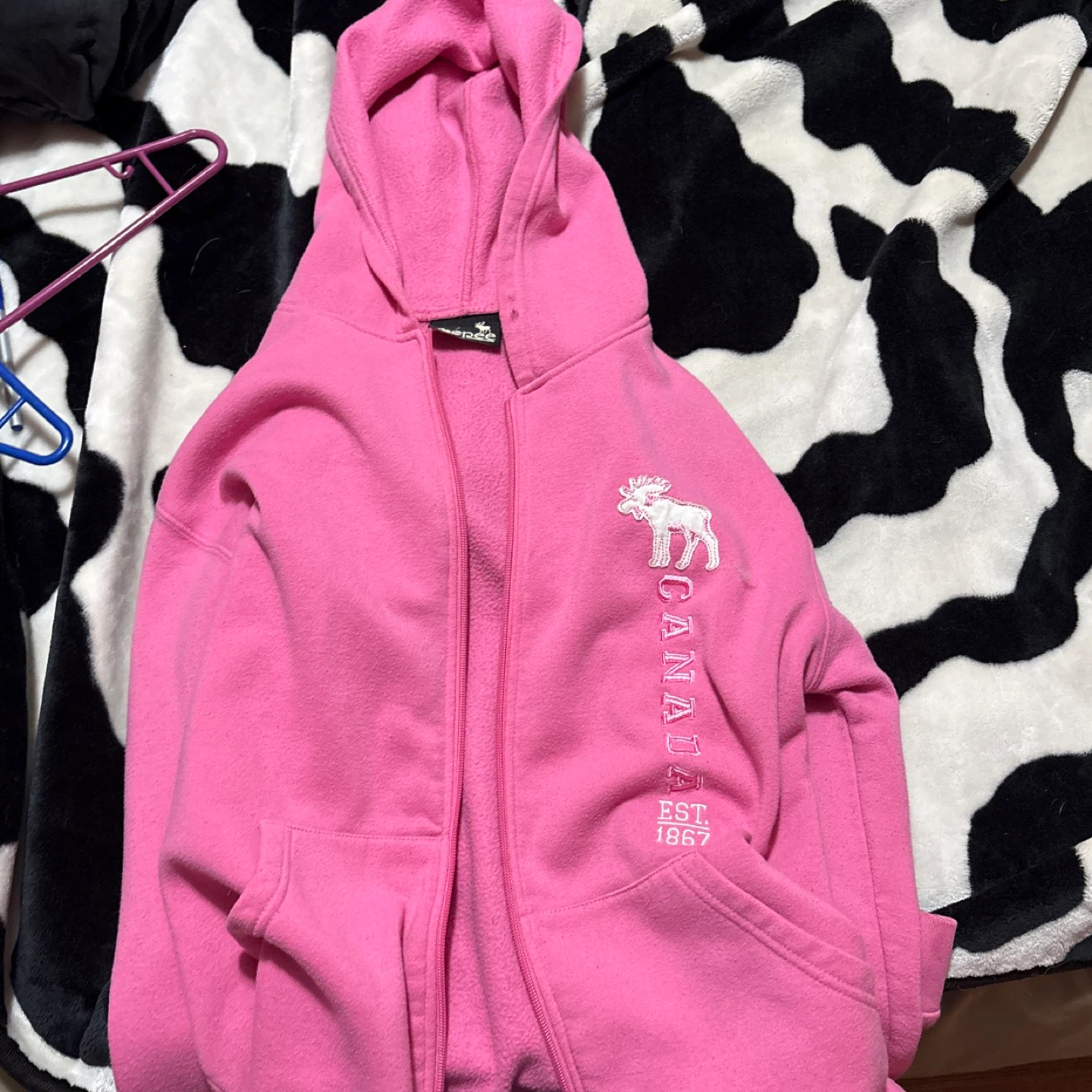 Roots Pink Zip-Up Hoodie