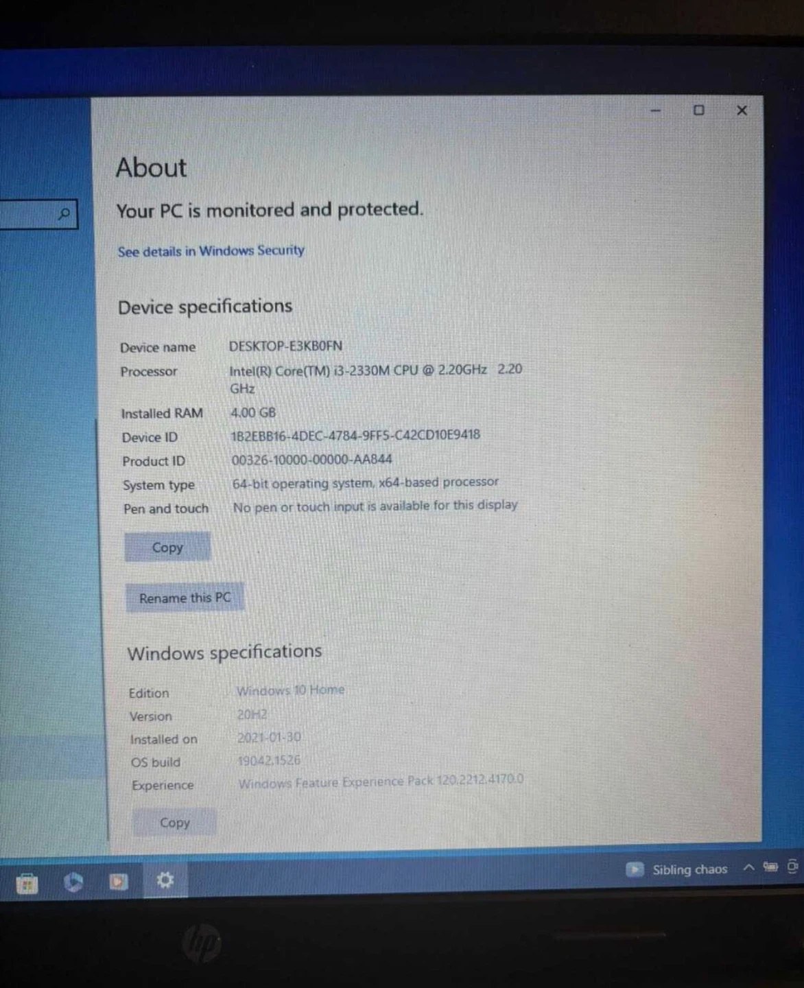 HP Laptop with Intel Core i3, 4GB RAM - photo 3