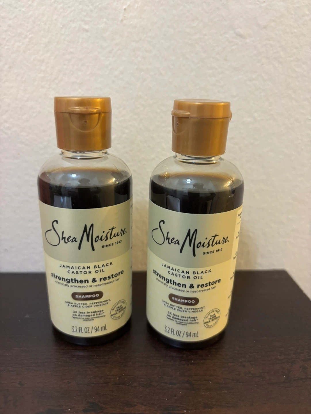 NEW-2 Shea Moisture Jamaican Black Castor Oil Shampoo 2 x 3.2 oz