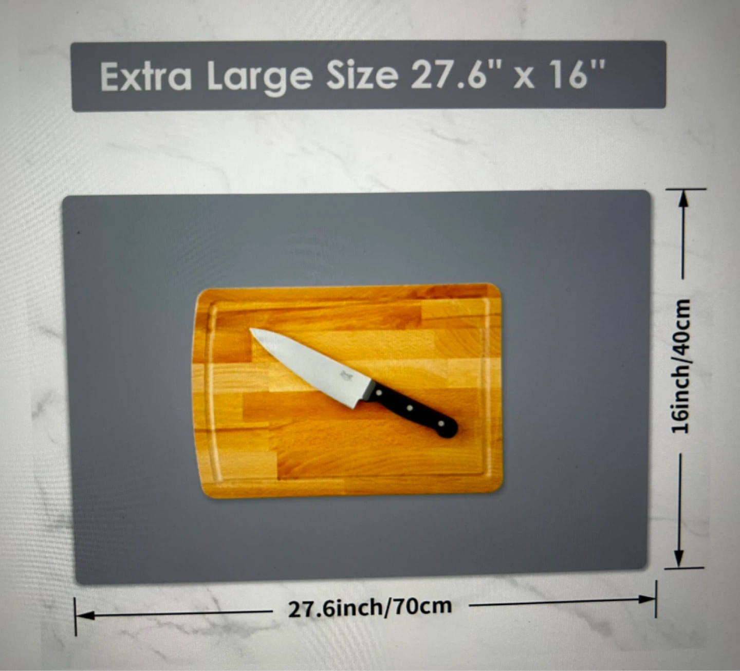 Extra Large Heat Resistant Silicone Mat 27.6" x 16" - photo 5