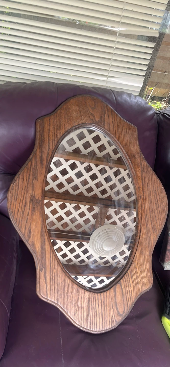Vintage Wooden Display Shelf with Glass Door