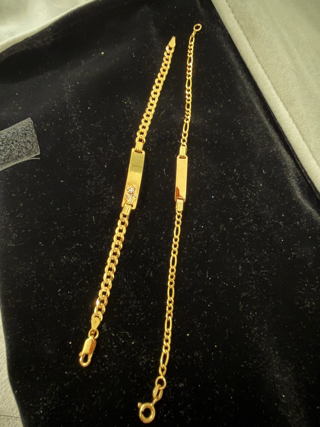14K Gold ID Bracelet with Rose Charm - photo 4