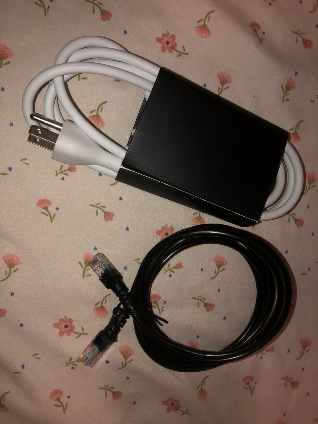 Mac original charging cable and Ethernet cable