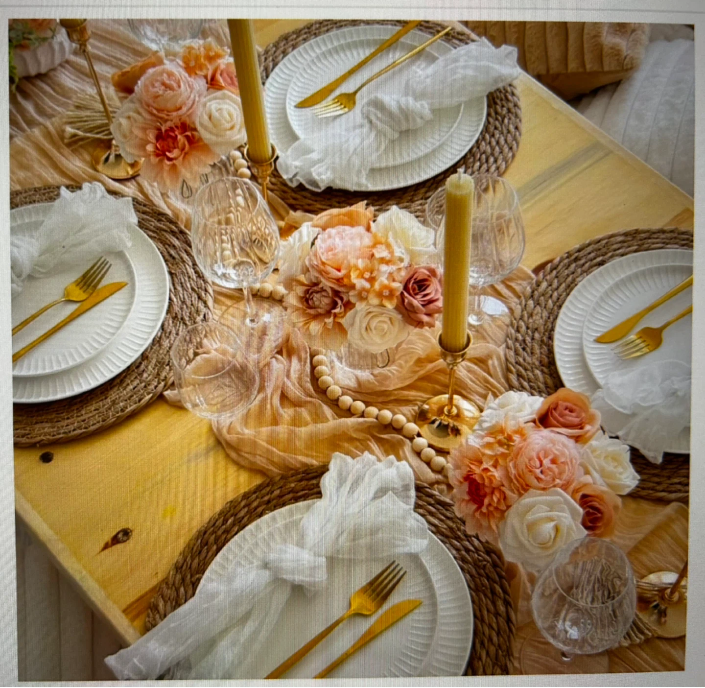 Champagne Cheesecloth Table Runner (6pack) - photo 5