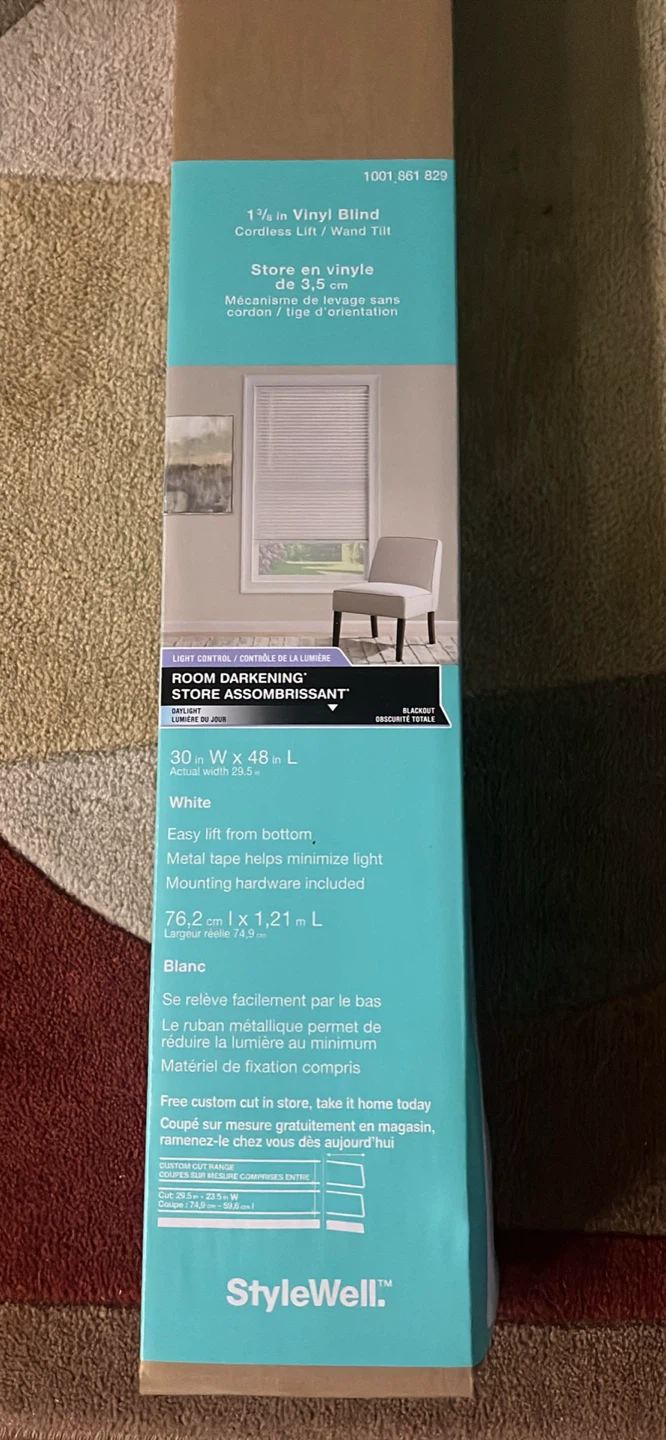 StyleWell 1 1/4 in. Vinyl Blind - Room Darkening - White