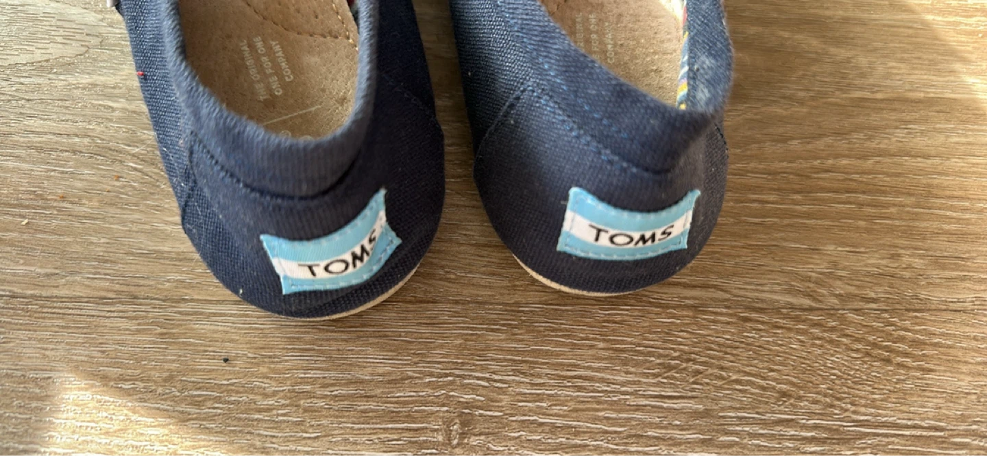 TOMS Navy Canvas Slip-On Shoes - photo 2