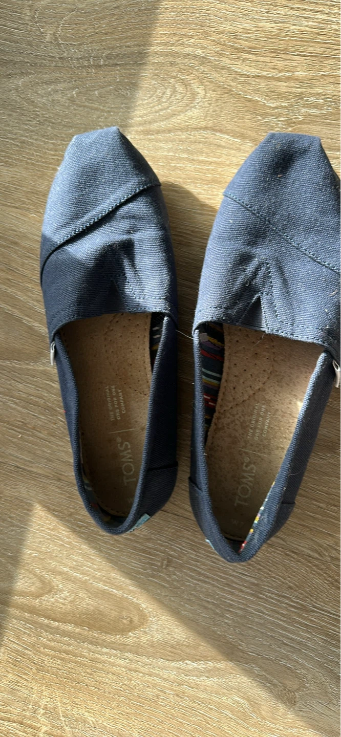 TOMS Navy Canvas Slip-On Shoes