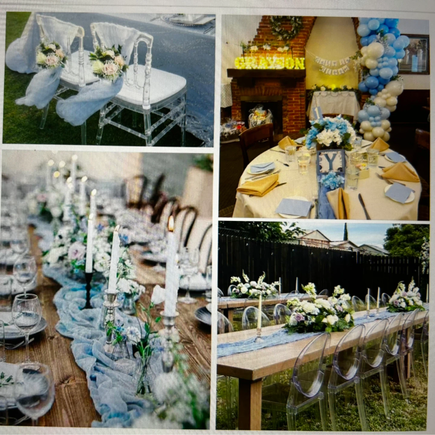 Dusty Blue Cheesecloth Table Runner - photo 3