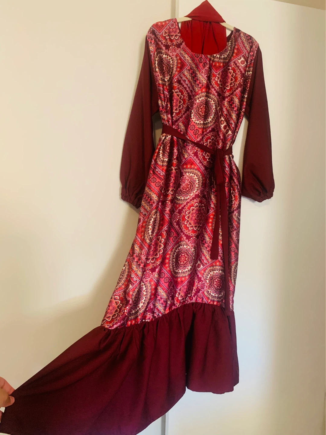 Women's Maxi Dress with Scarf - photo 2