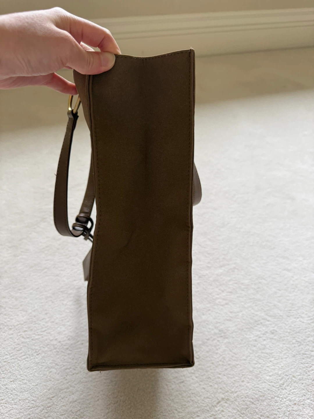 Brown Tote Bag with Faux Leather - photo 3