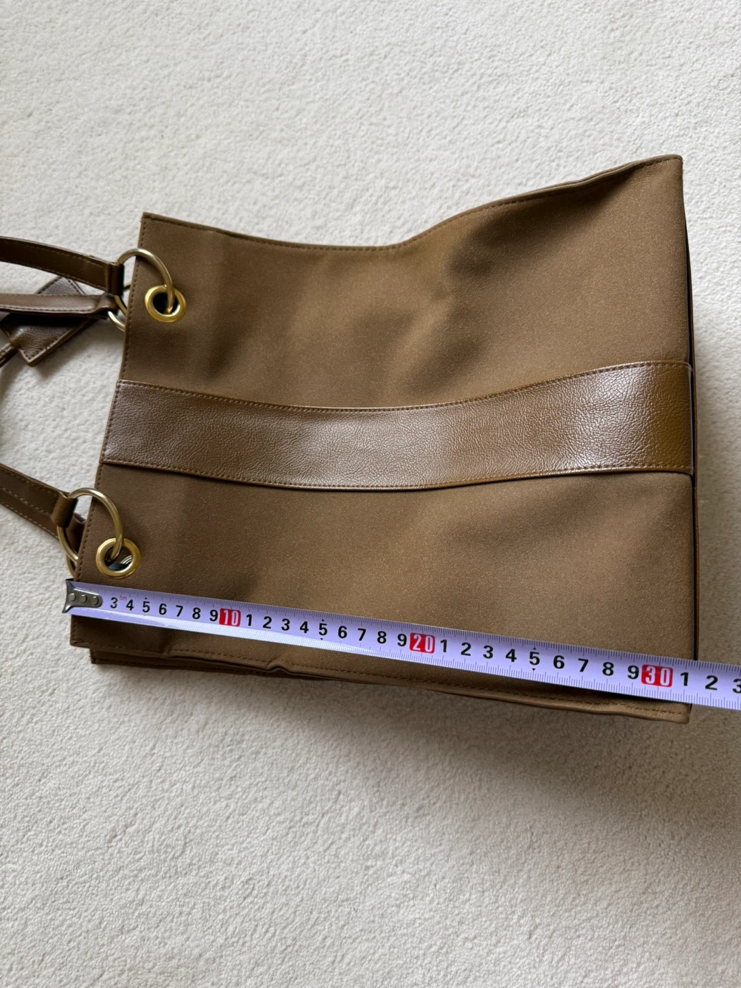 Brown Tote Bag with Faux Leather - photo 5