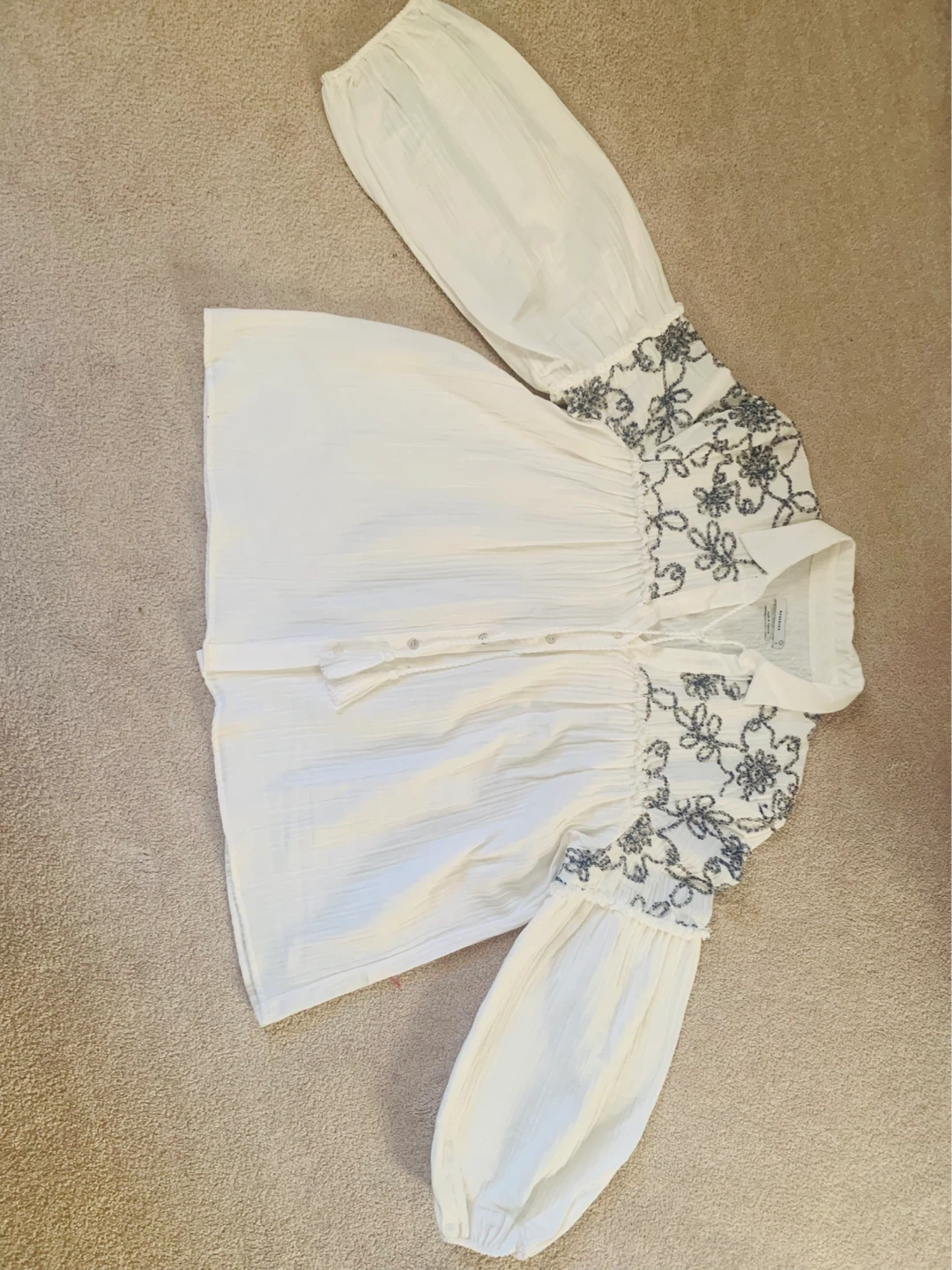 White Embroidered Blouse