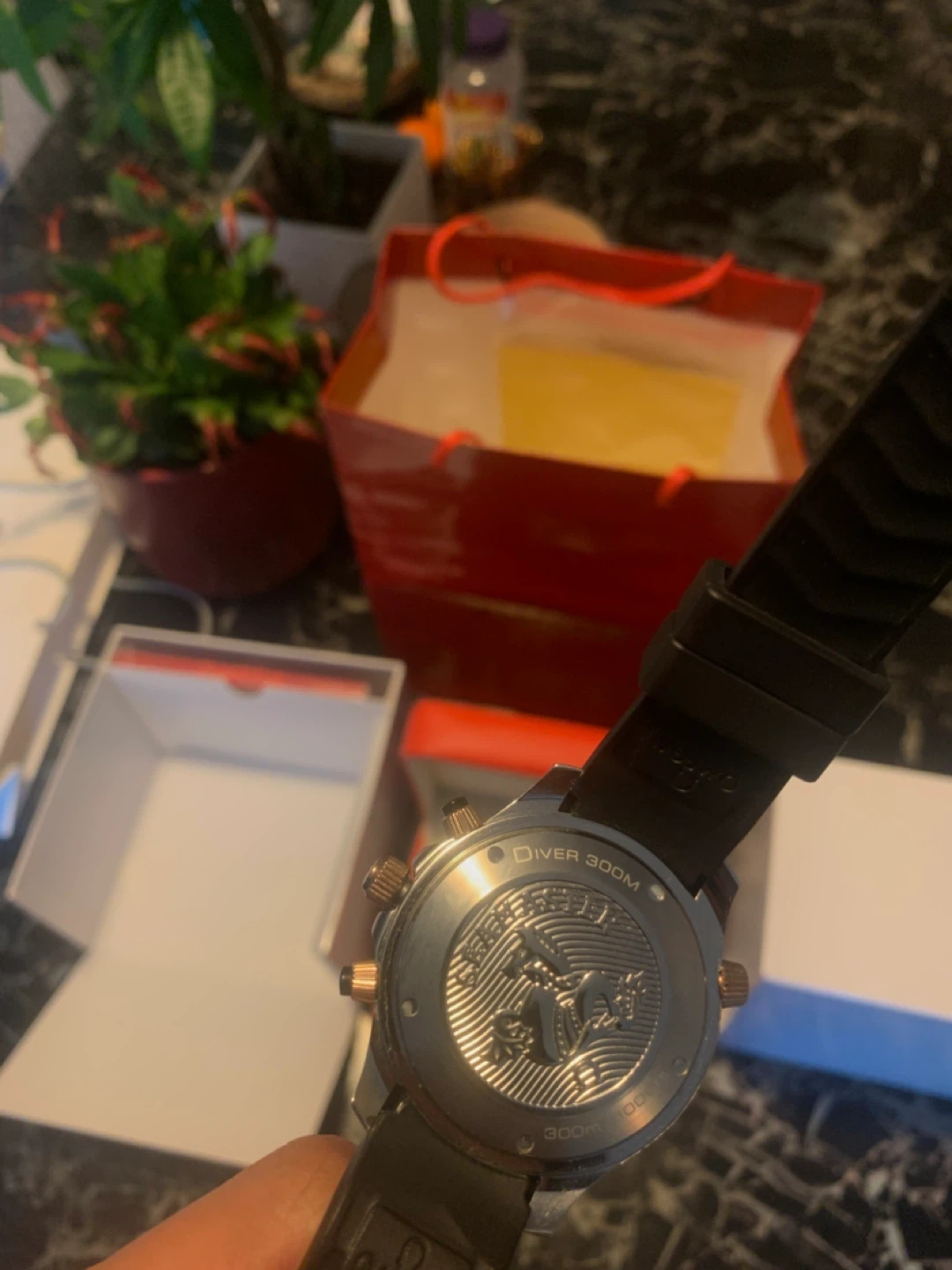 Premium Diver Chronograph – Black & Rose Gold – Full Set - photo 4