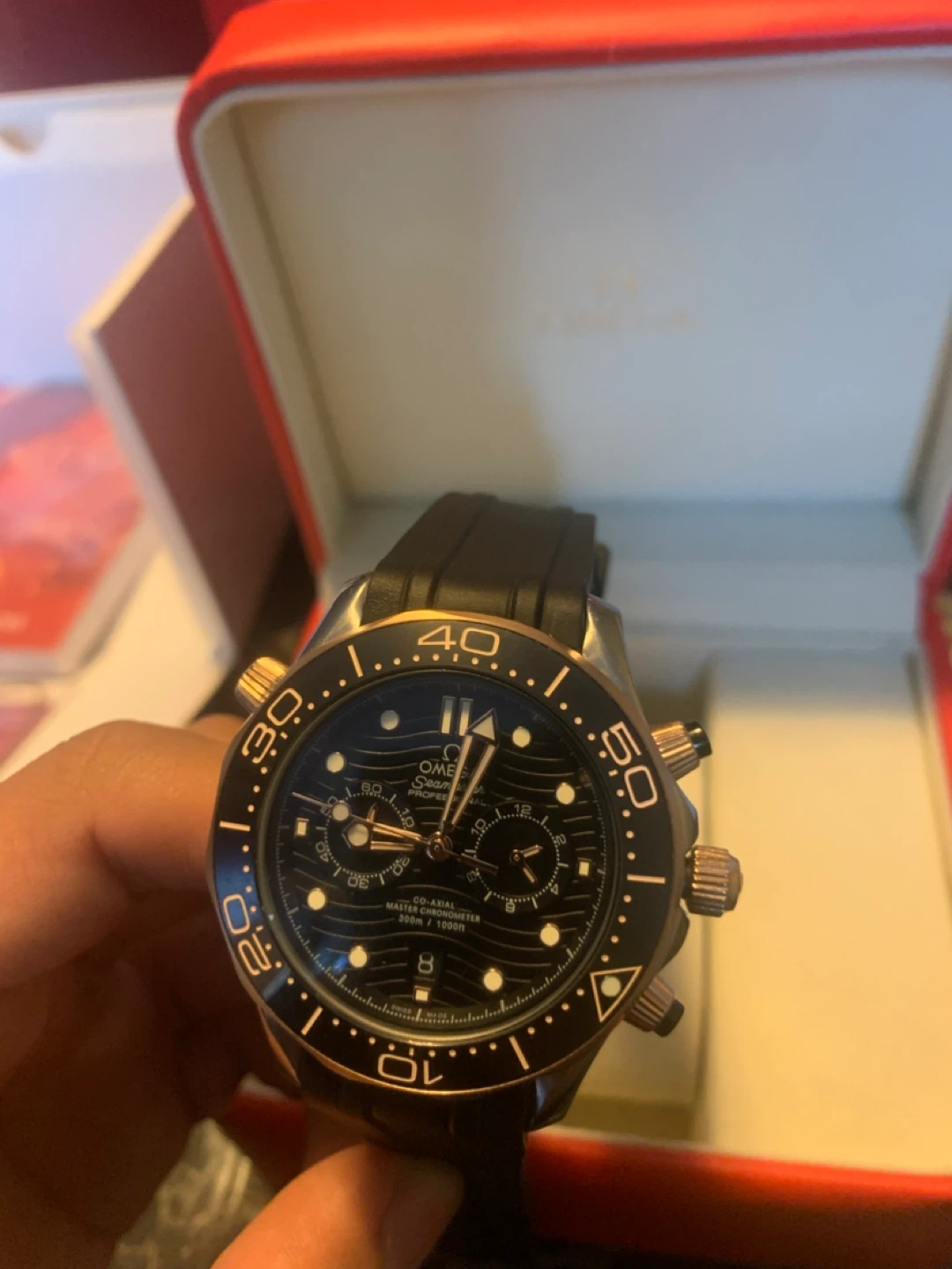Premium Diver Chronograph – Black & Rose Gold – Full Set