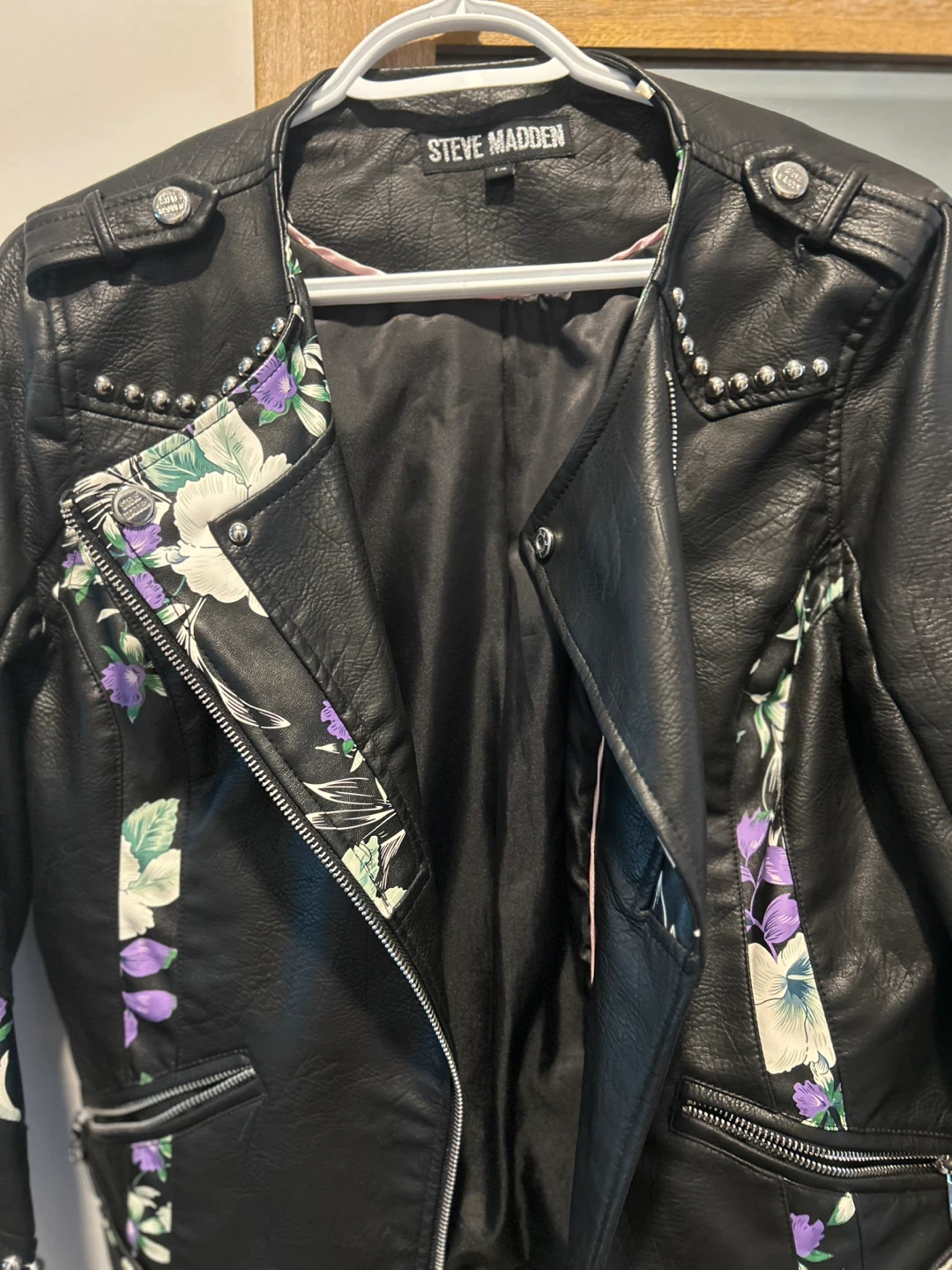 Steve Madden Women's Faux Leather Moto Jacket
