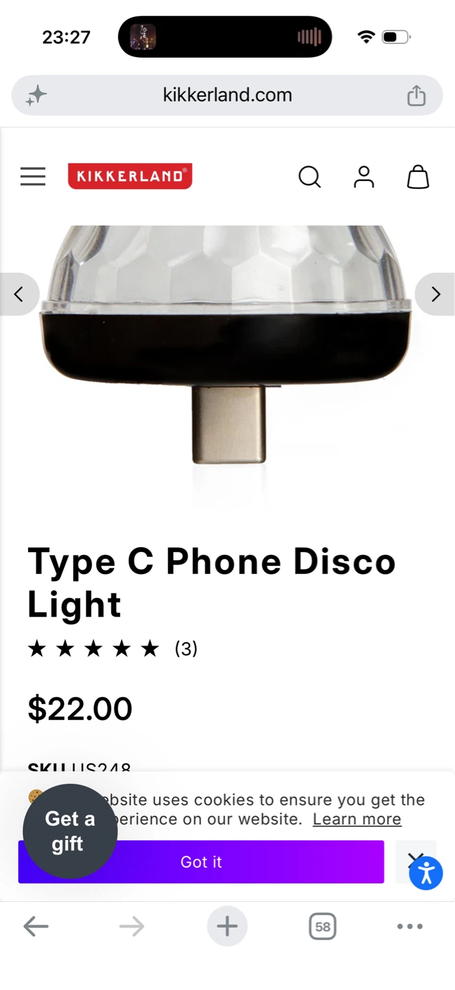 Kikkerland Type C Phone Disco Light - photo 2