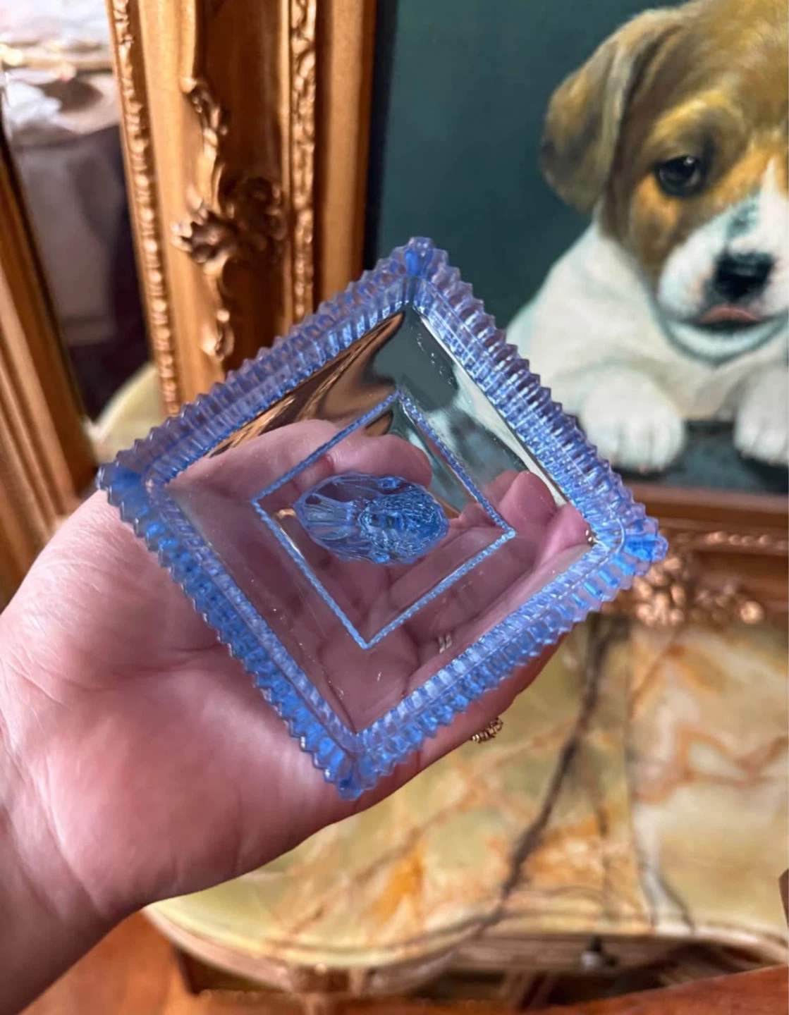 1930s Imperial Dolphin Glass candle holder - photo 5