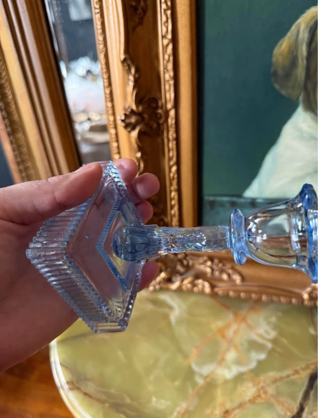 1930s Imperial Dolphin Glass candle holder - photo 4