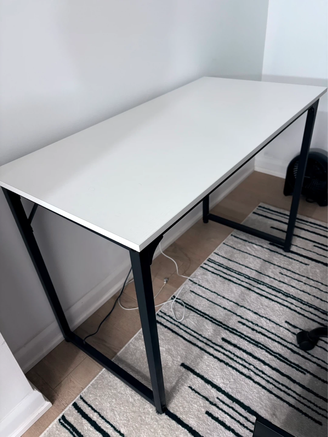 White & Black Metal Desk