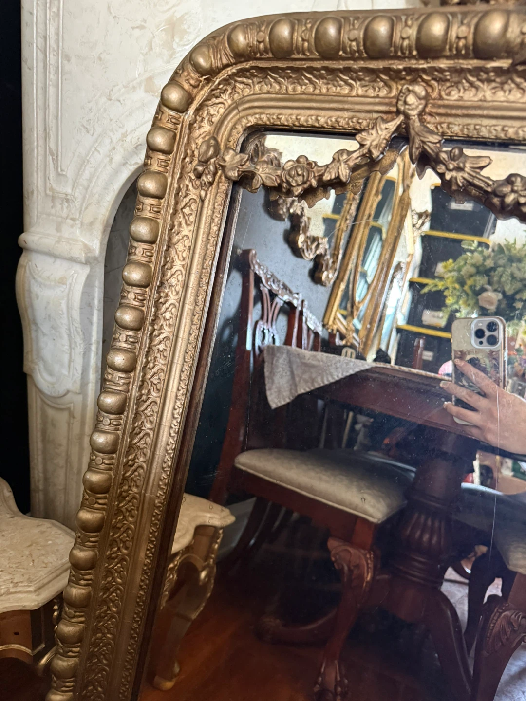 Antique Ornate Gold Gilt Mirror - photo 2