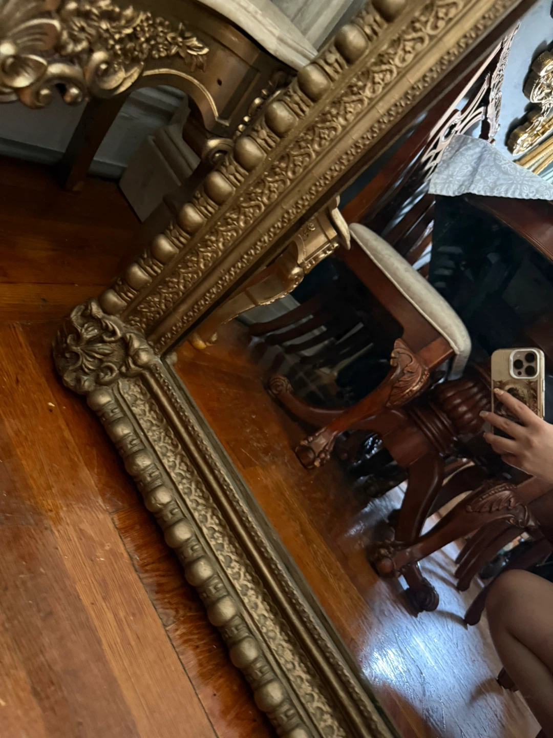 Antique Ornate Gold Gilt Mirror - photo 3