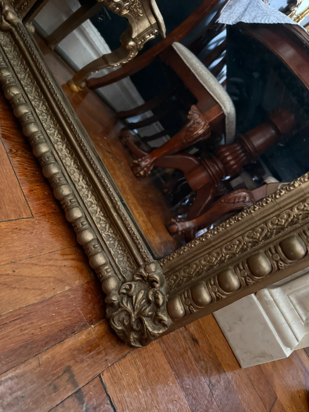 Antique Ornate Gold Gilt Mirror - photo 4