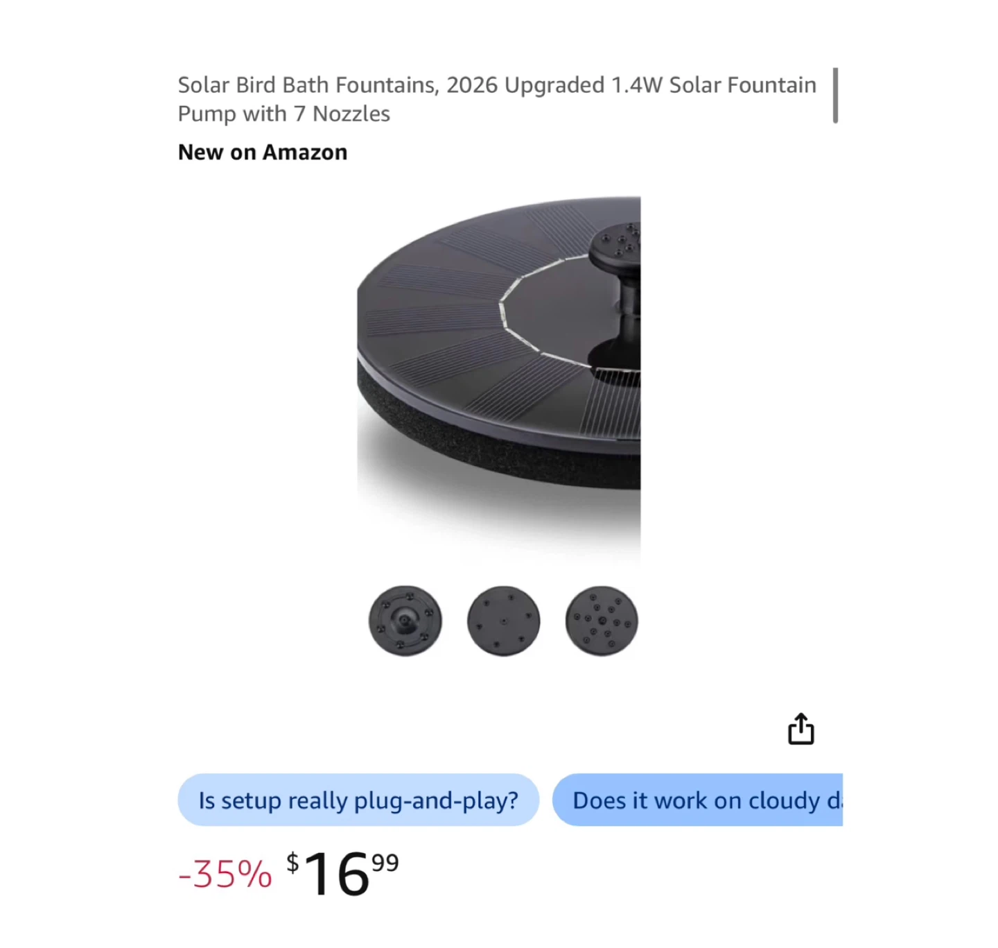 Brand new Solar Bird Bath Fountains