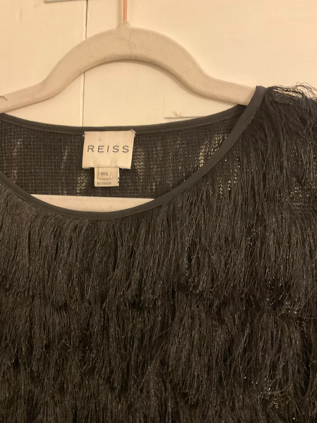 Reiss Black Fringe Sweater M/L - photo 5