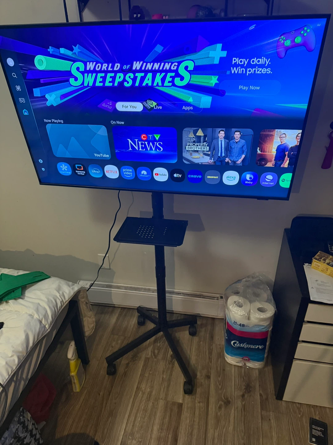 Samsung 50” 2024 4K QLED Smart TV with portable stand
