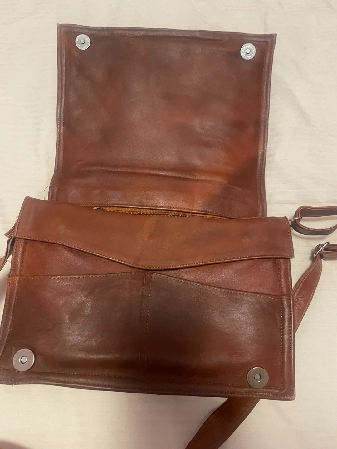 Brown Leather Embossed Shoulder Bag - photo 3