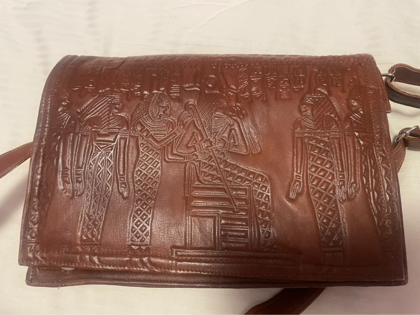 Brown Leather Embossed Shoulder Bag - photo 2