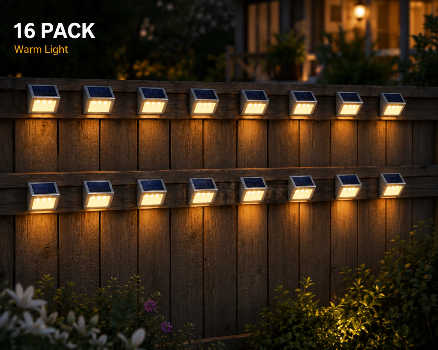 16 Pack Solar Fence Lights Warm Light - photo 3