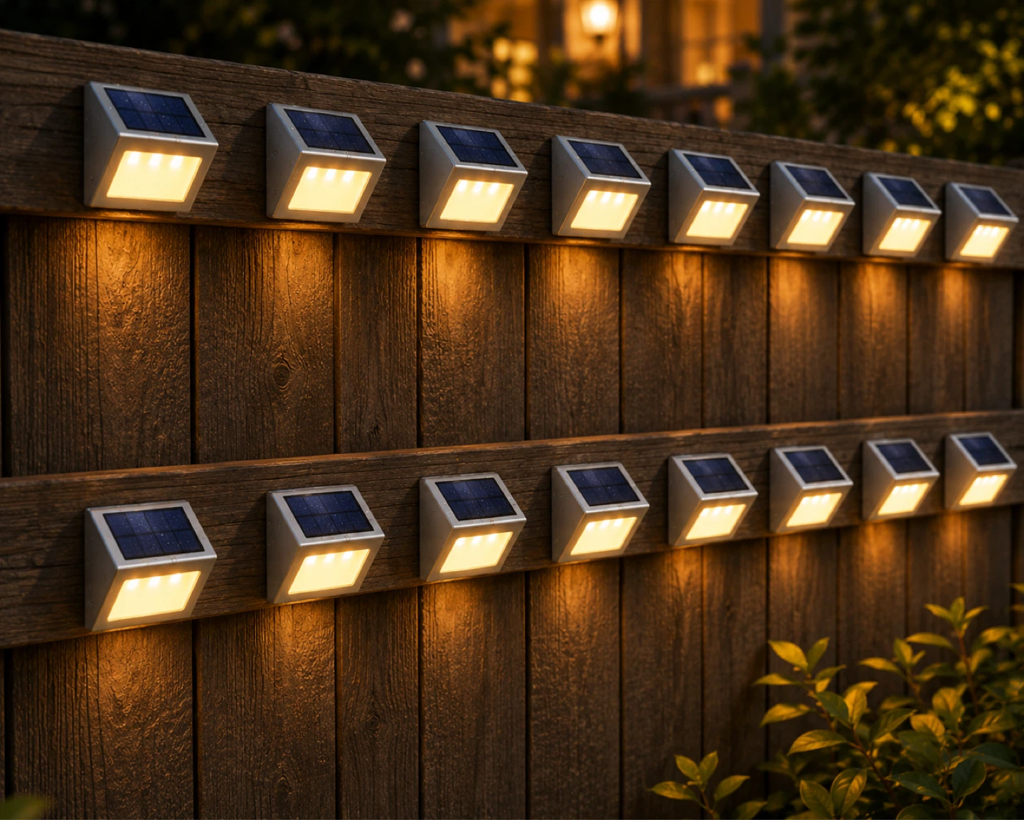 16 Pack Solar Fence Lights Warm Light
