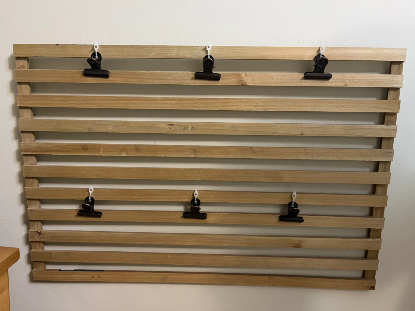 Wooden Display Board with Clips