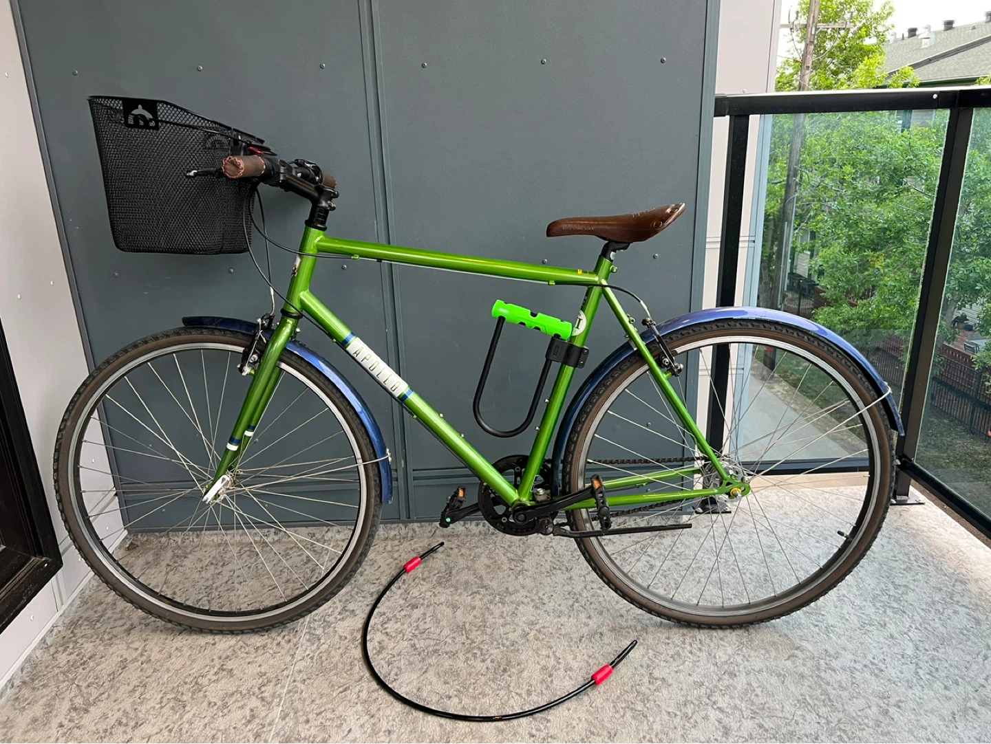 Green Cruiser Bike with Front Basket