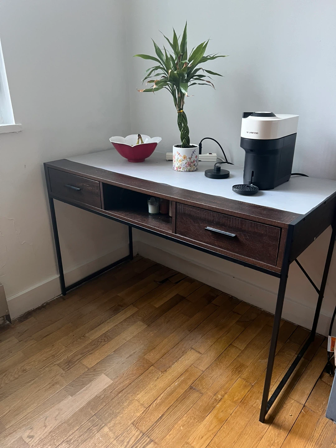 Desk/ Table with 2 Drawers and Shelf