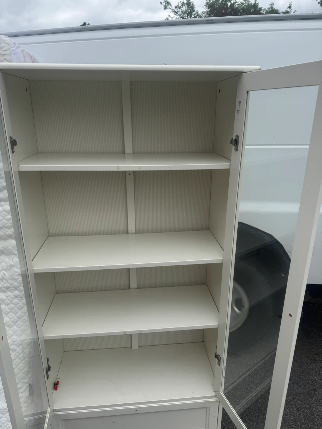 White Display Cabinet with Glass Doors - photo 4