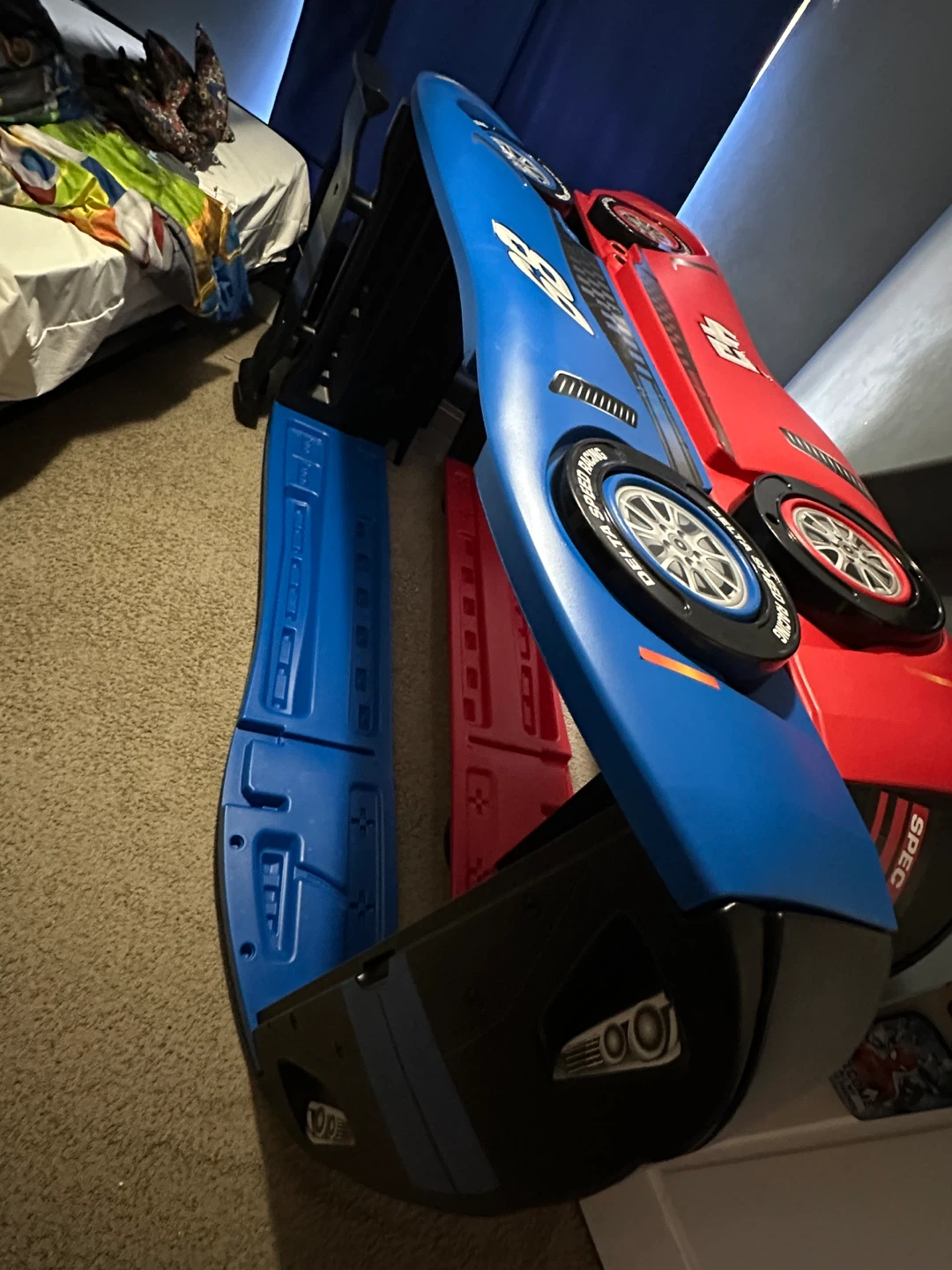 Blue Race Car Toddler Bed - photo 3