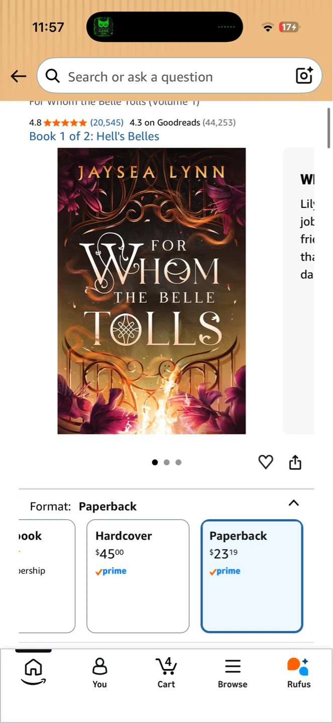Brand New Paperback For Whom the Belle Tolls by Jaysea Lynn