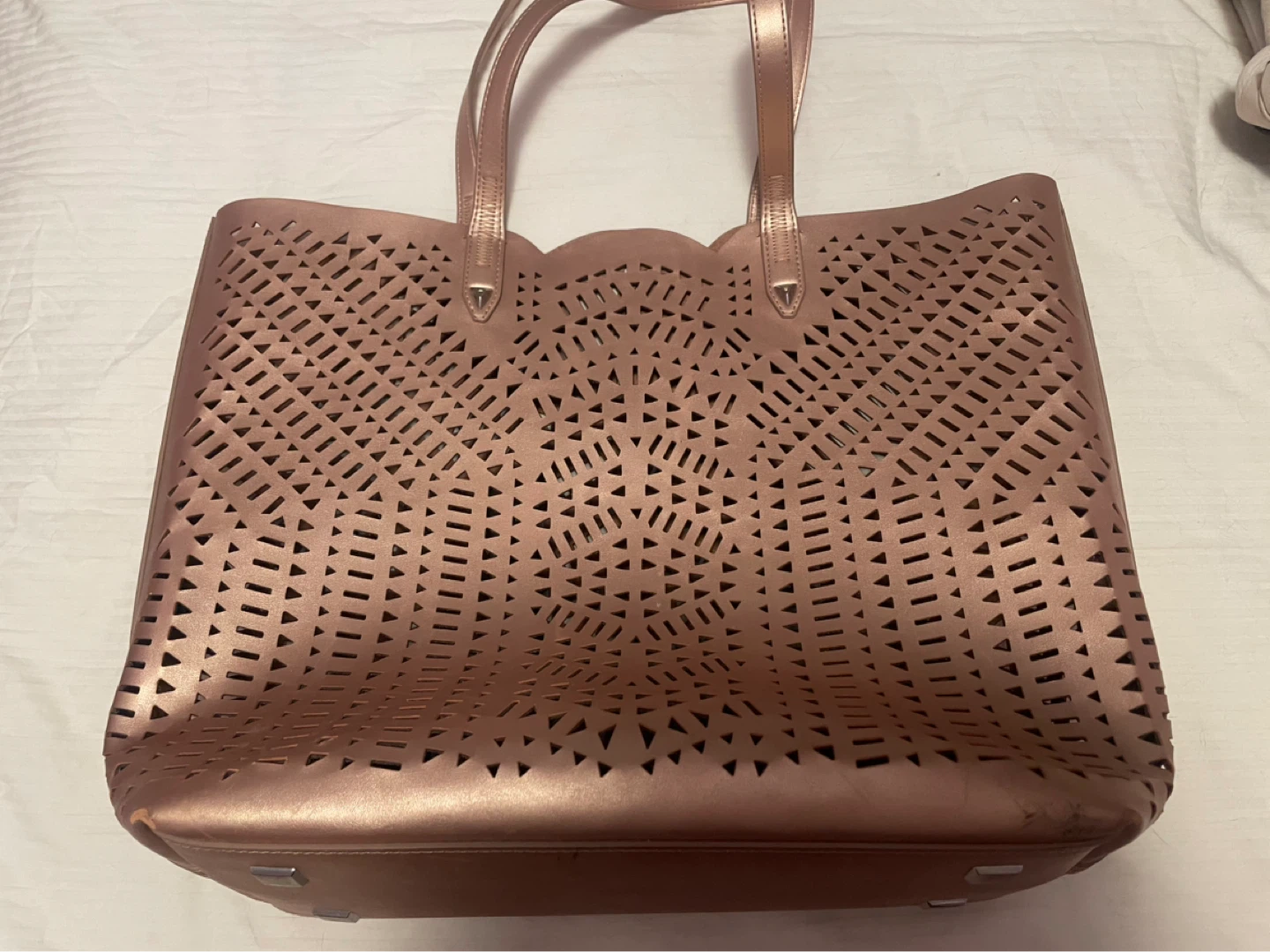 Rose Gold Perforated Tote Bag - photo 3
