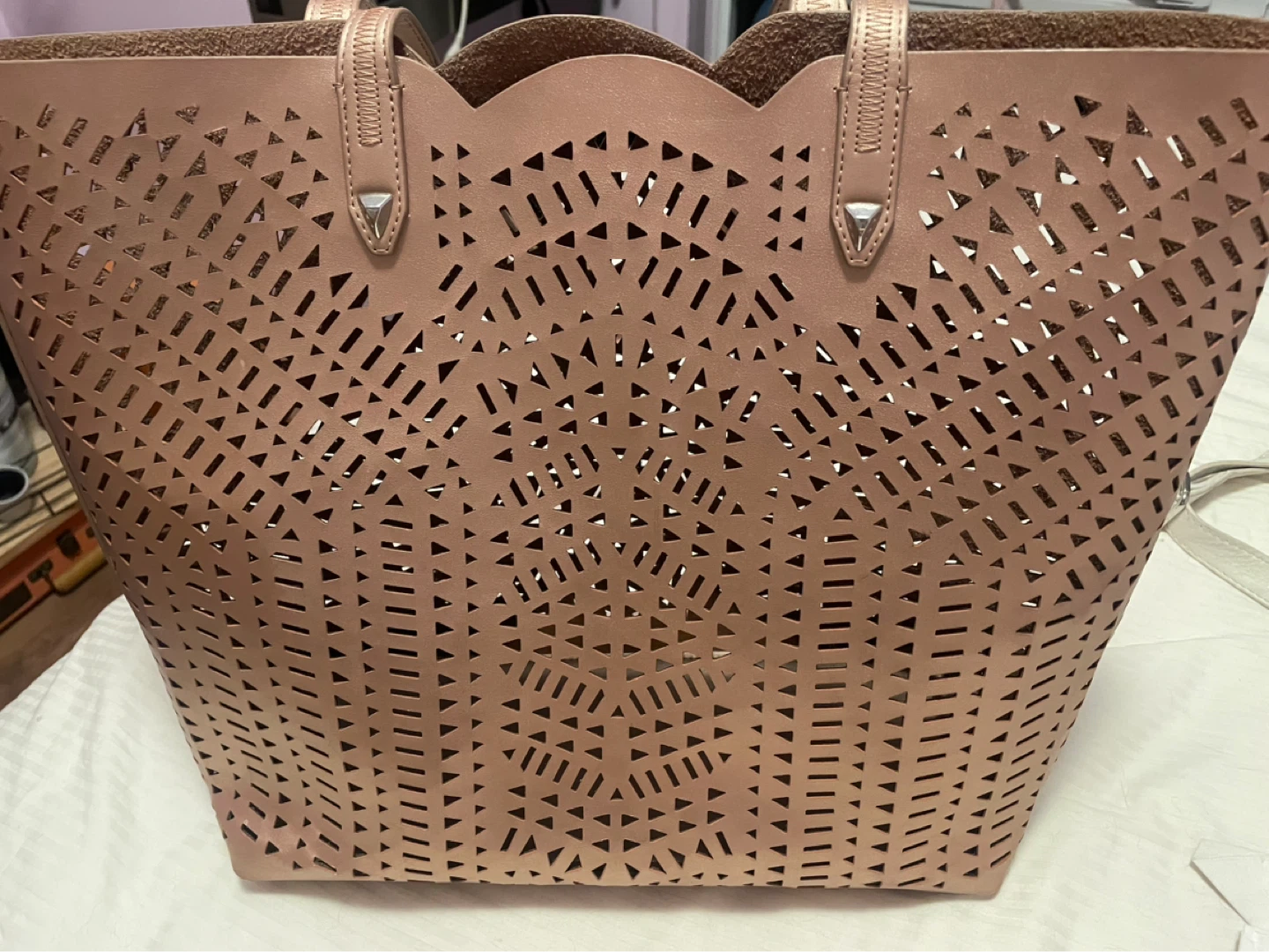 Rose Gold Perforated Tote Bag