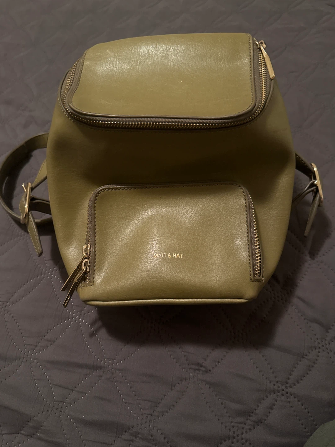 Matt & Nat Olive Green small backpack