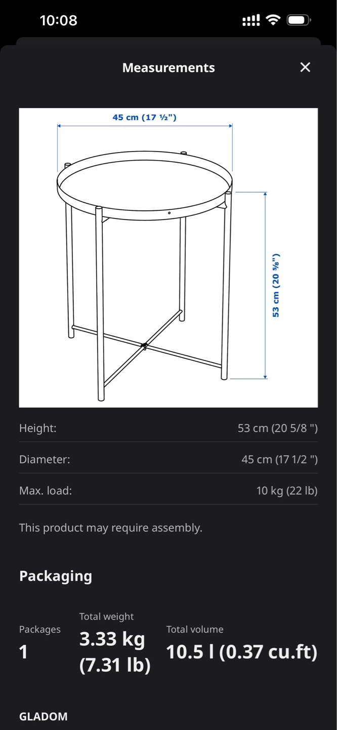 Orange IKEA GLADOM Side Table - photo 4