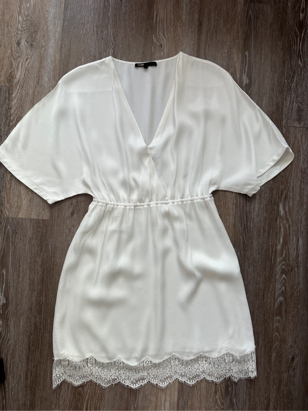Maje White Lace Trim Dress Size 1