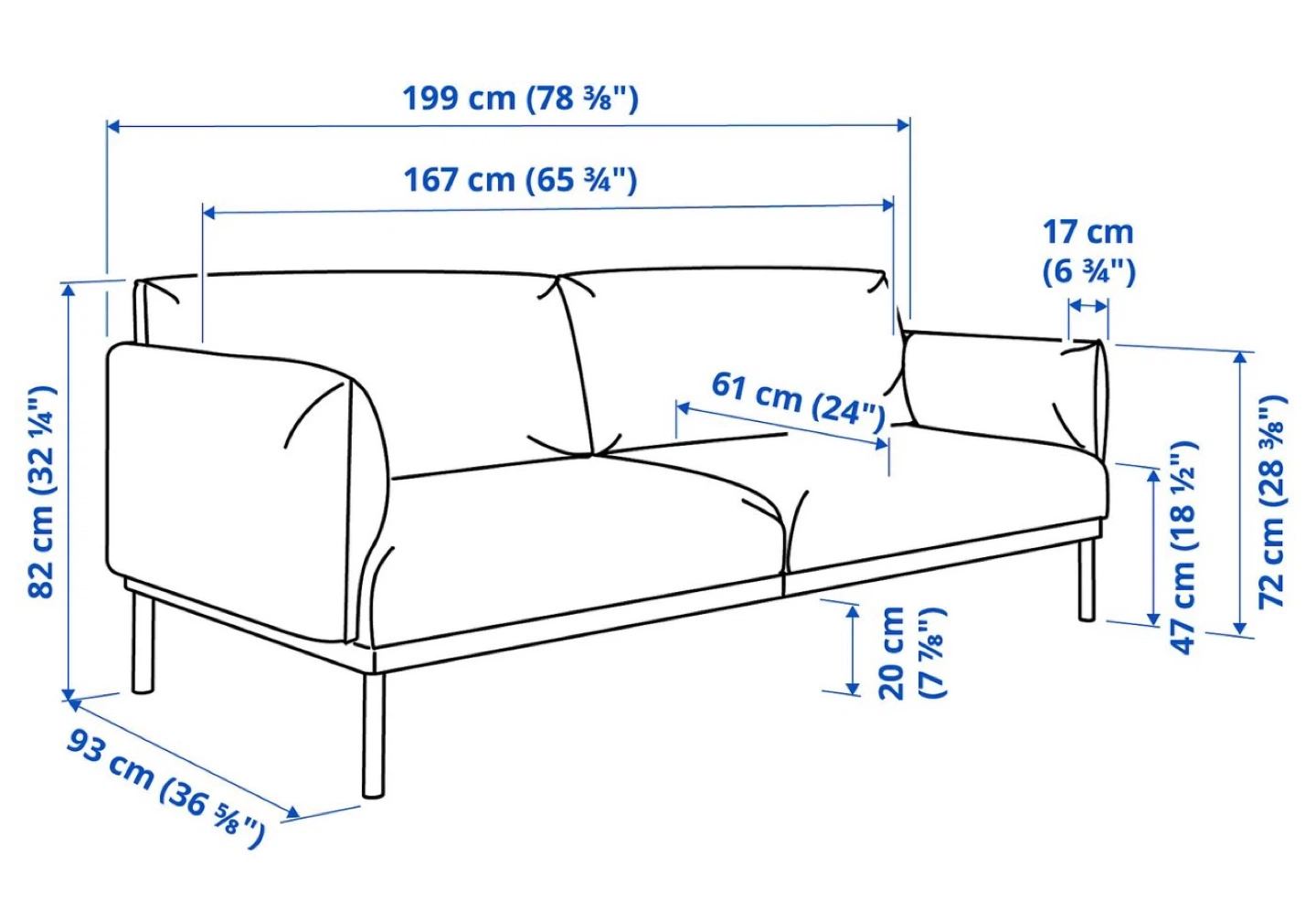 Light Blue IKEA Sofa - photo 5