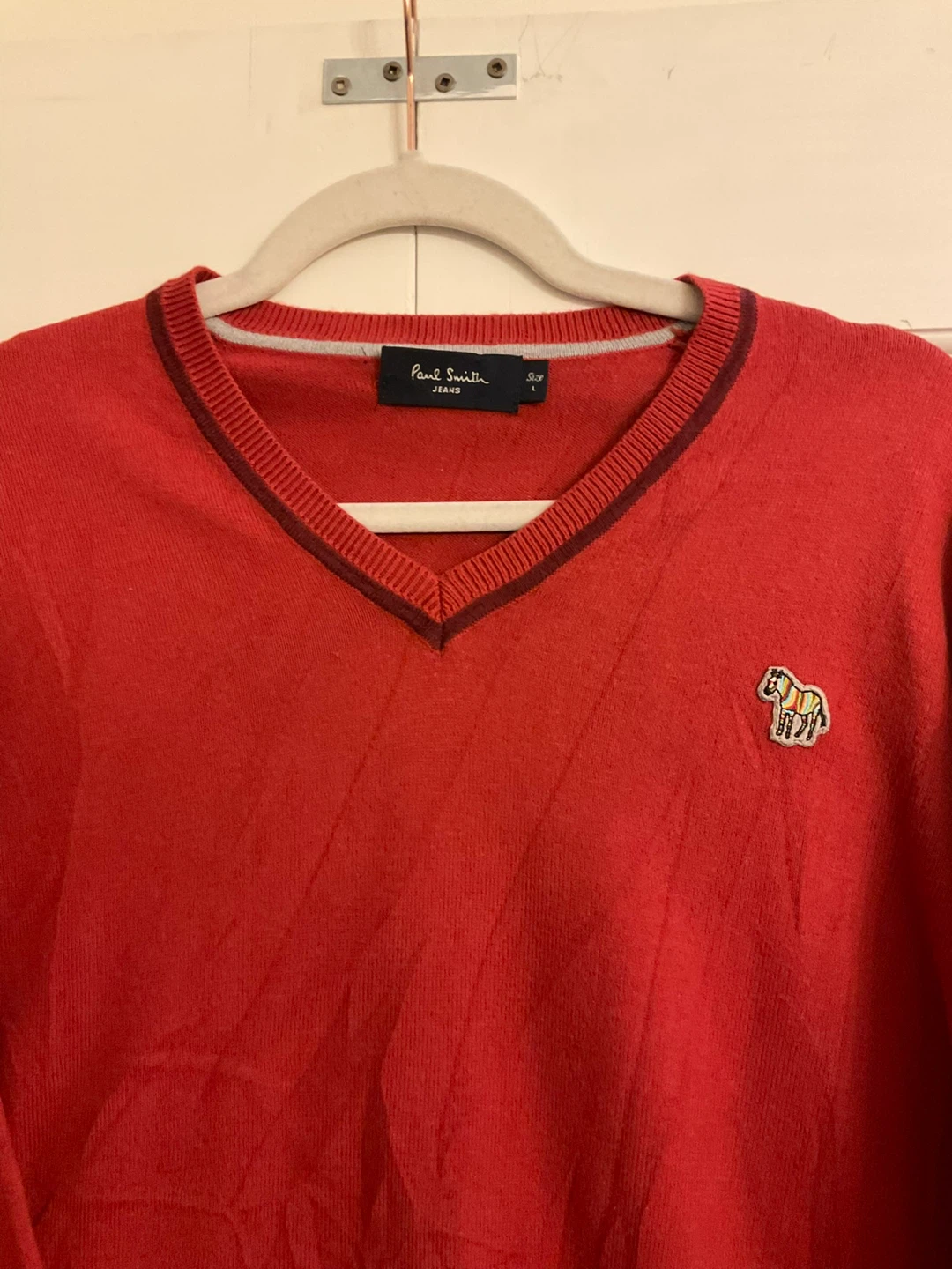 Paul Smith Jeans Red V-Neck Sweater