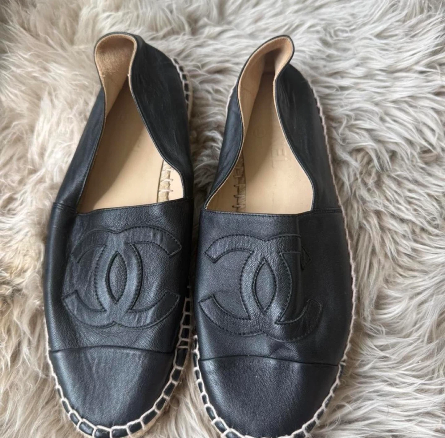 Authentic Chanel espadrilles flats size 39